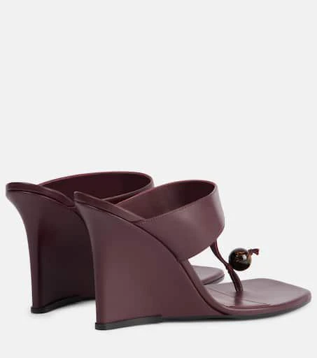 ETRO 90 leather wedge sandals 2