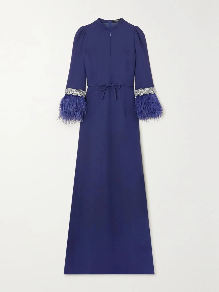 Andrew Gn 带缀饰羽毛边饰卡迪面料礼服  - FR36 1