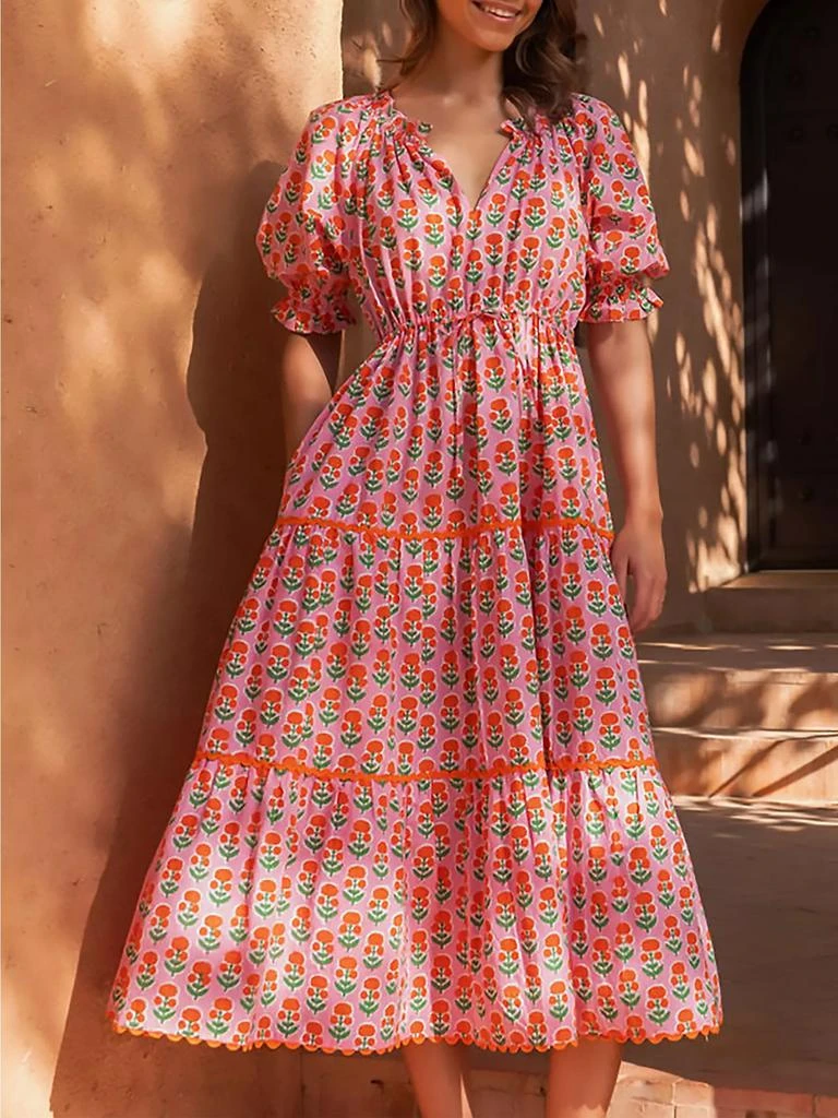 Pink City Prints Marigold Buta Calypso Dress 2