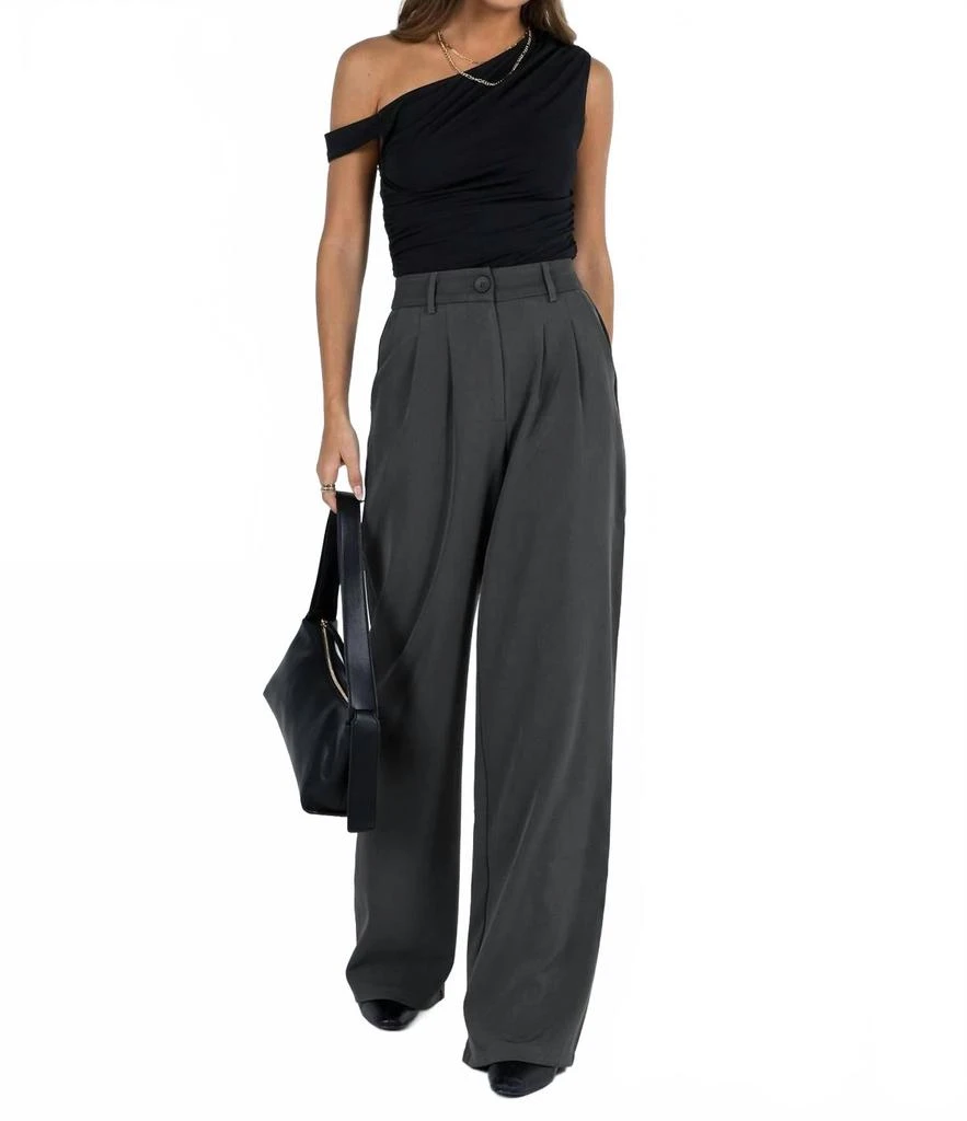 Princess Polly Archer Eco High Waist Pants In Slate 1