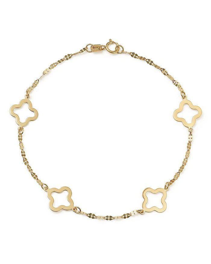Bloomingdale's Made in Italy Quatrefoil Station Bracelet in 14K Yellow Gold - 100% Exclusive Product Description