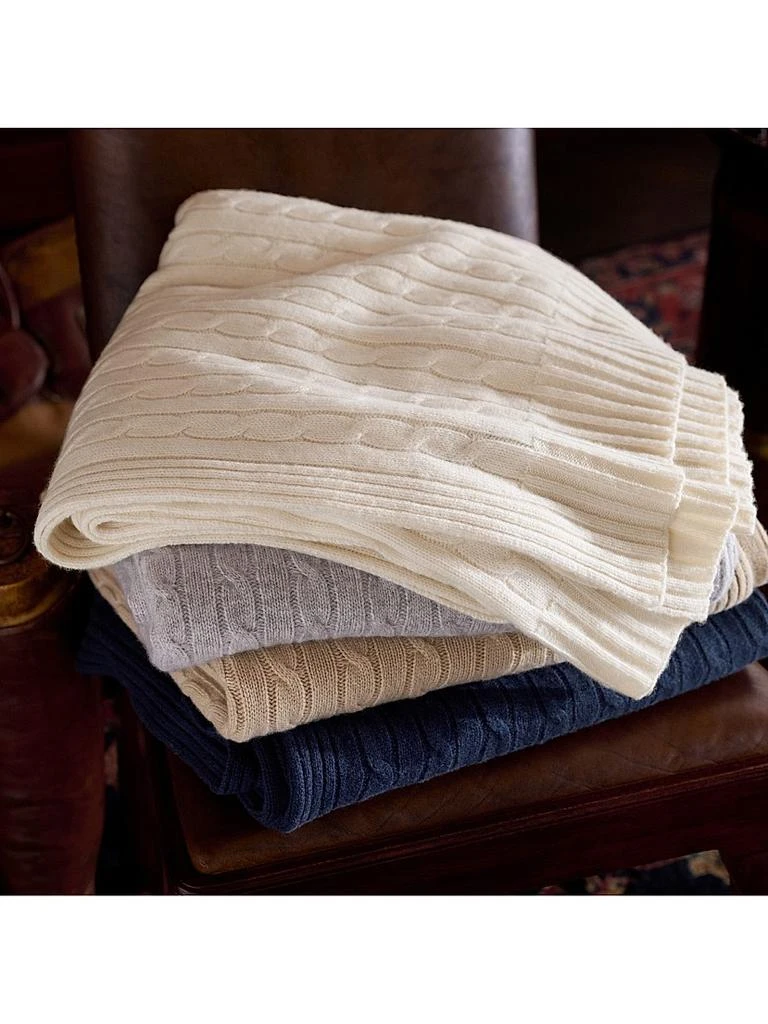 Ralph Lauren Cabled Cashmere Throw Blanket 4
