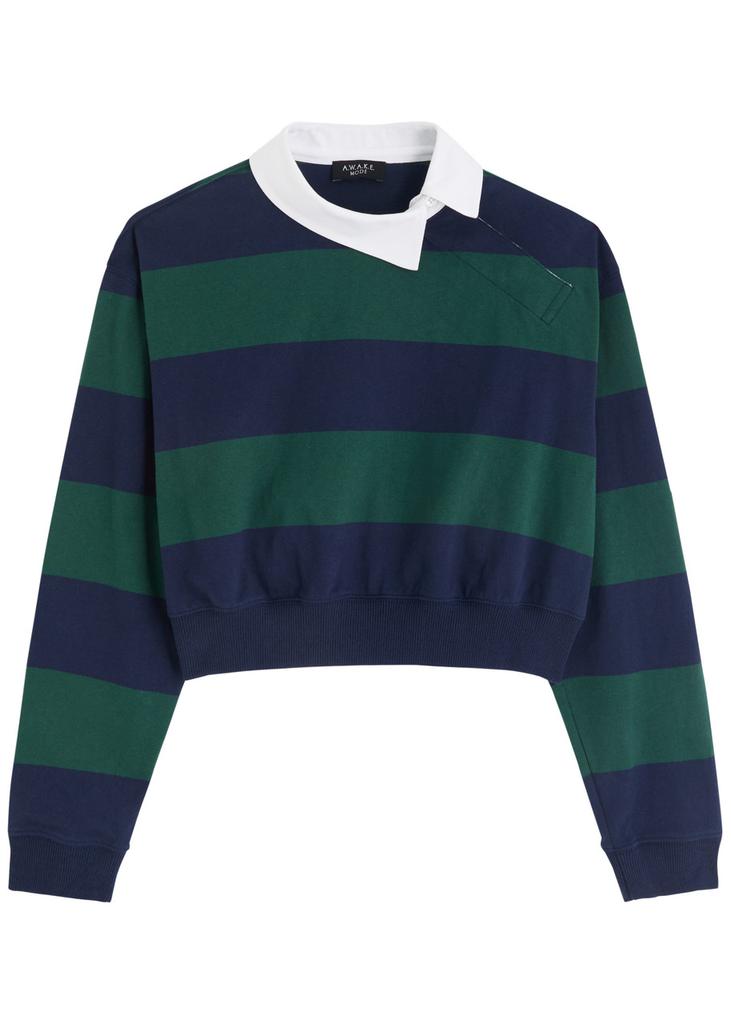 A.W.A.K.E MODE Striped cotton cropped top
