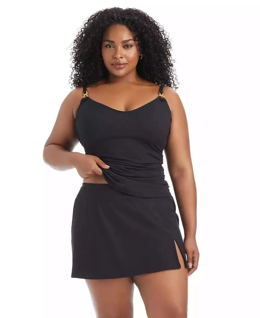 Bleu Rod Beattie Plus Size Pique Ole High-Waist Skirted Swim Bottoms 2