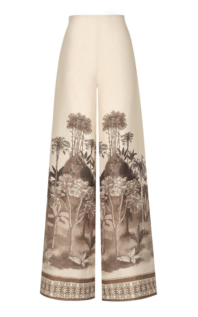 Andres Otalora Andres Otalora - Analipa Printed Linen Pants - Taupe - US 6 - Moda Operandi