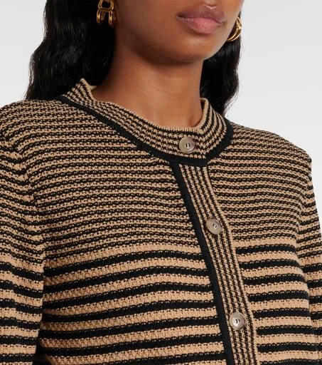 FRAME Compact Stripe cotton cardigan 4