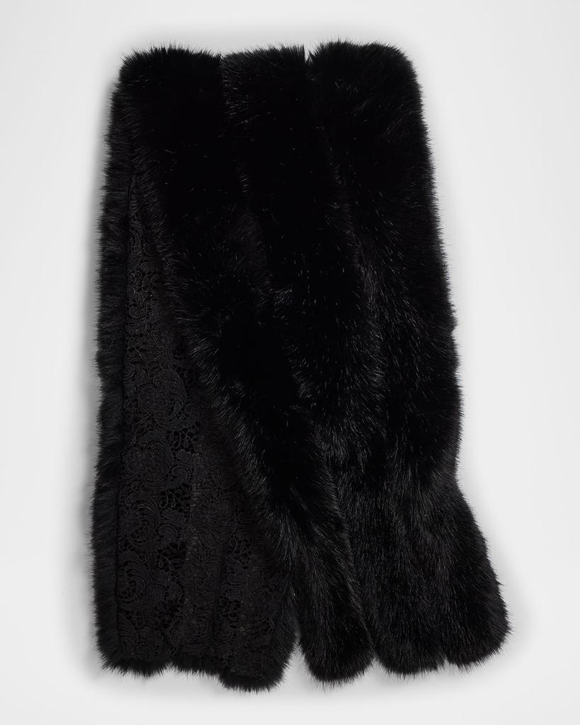 La Fiorentina Faux Fur Lace-Lined Cape