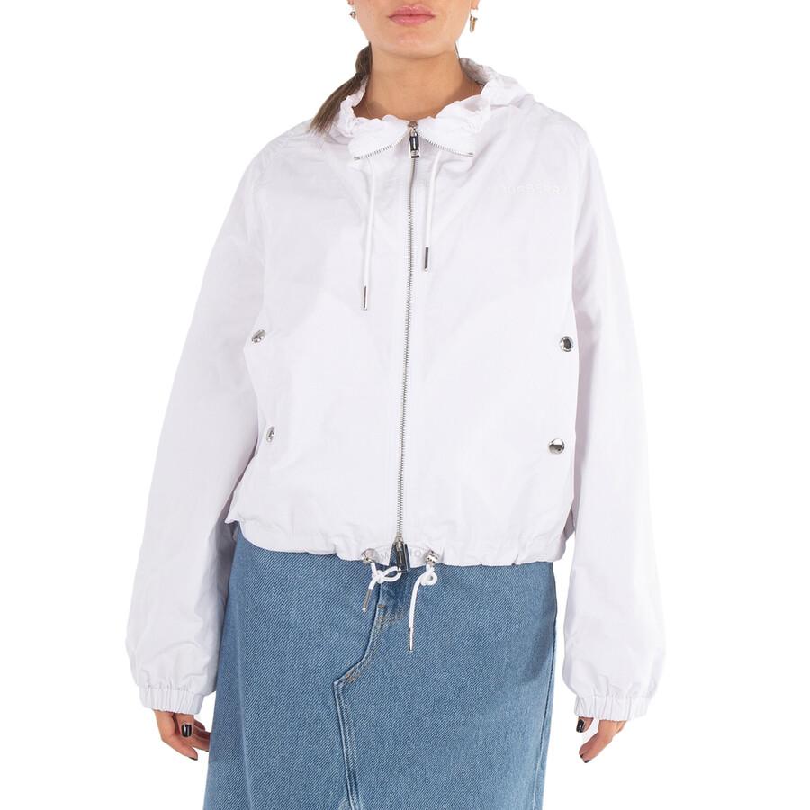 Burberry Optic White Logo Print Oversized Jacket
