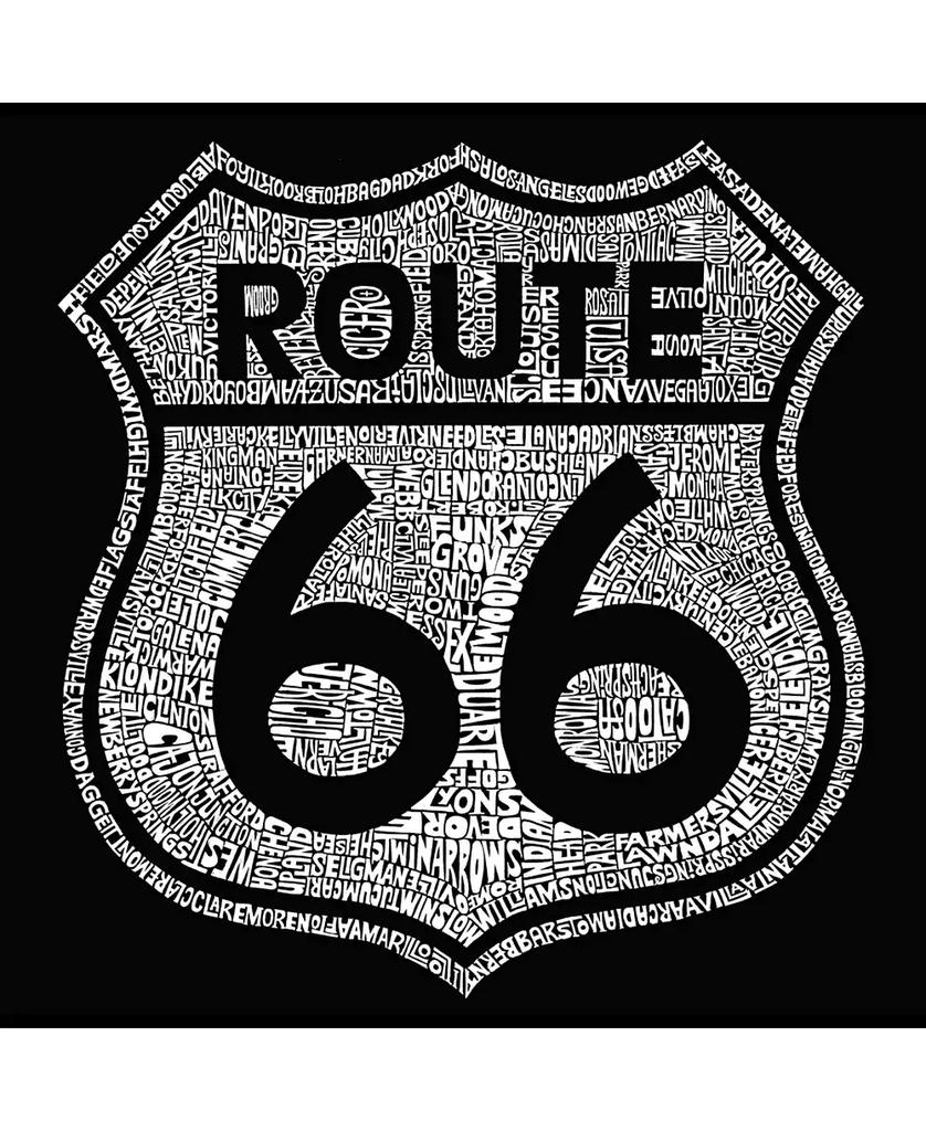 LA Pop Art Mens Word Art T-Shirt - Route 66