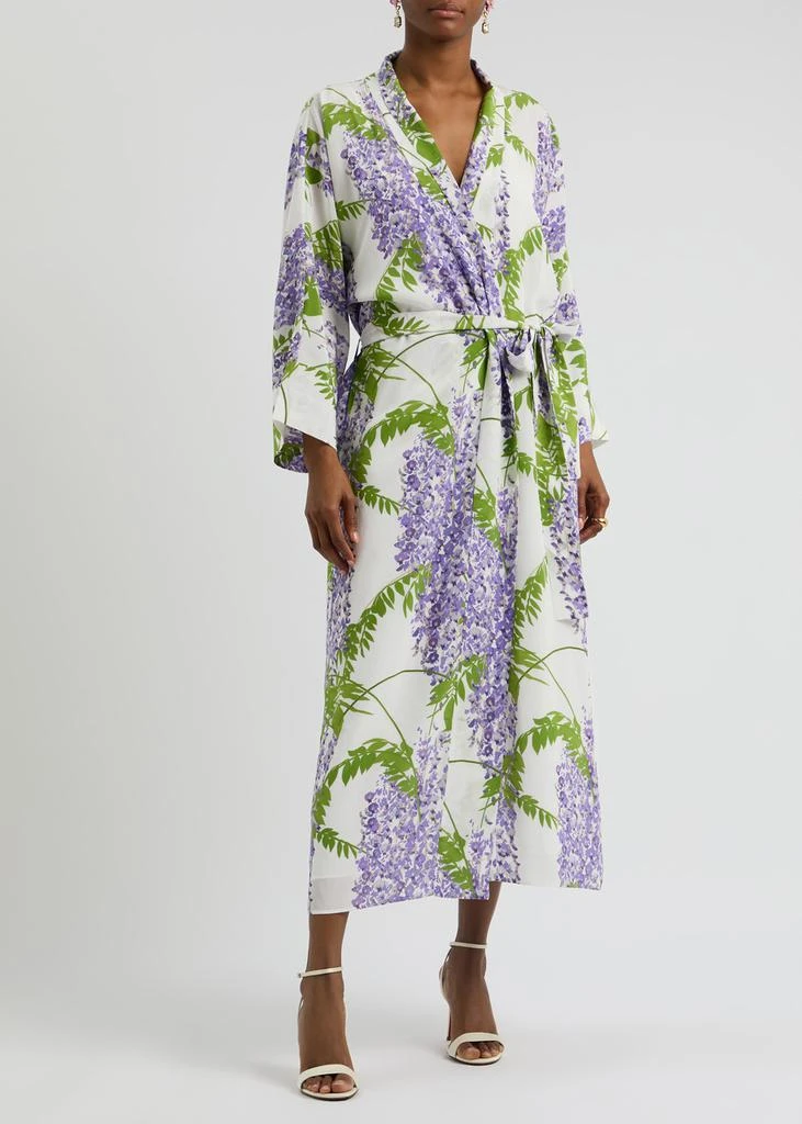 Bernadette Peignoir printed silk wrap dress 2