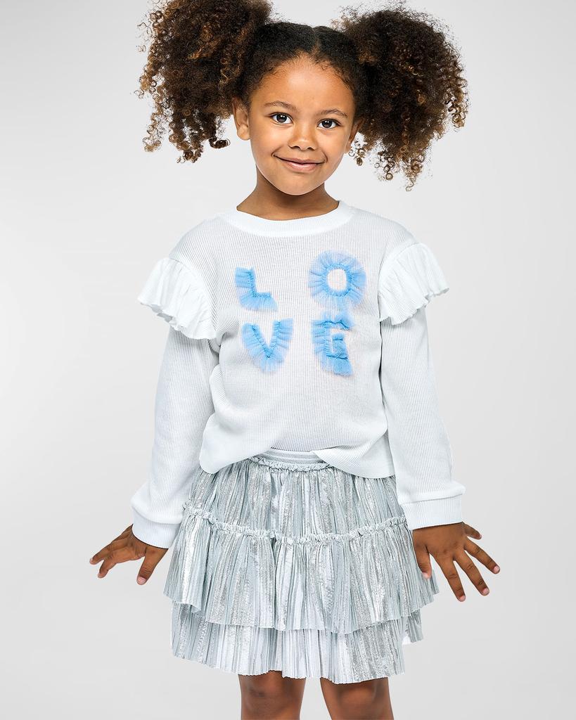 Hannah Banana Girl's Love Ruffle Top, Size 4-10