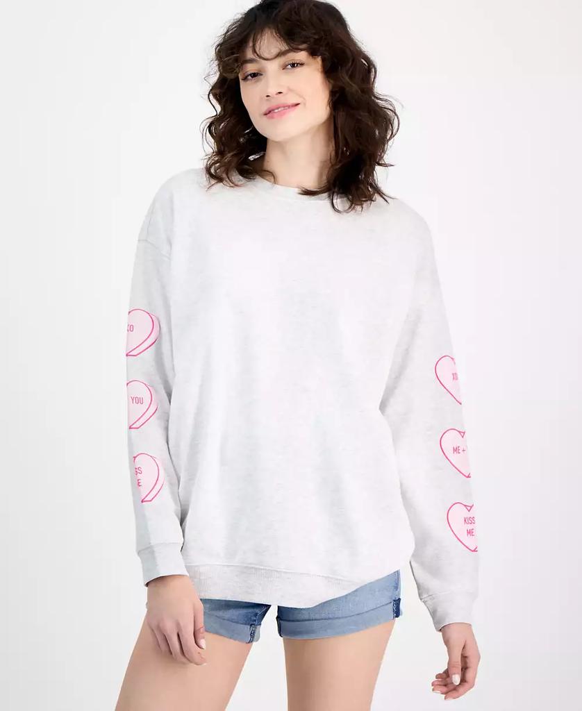 Ultra Flirt Juniors' Convo Hearts Crewneck Sweatshirt