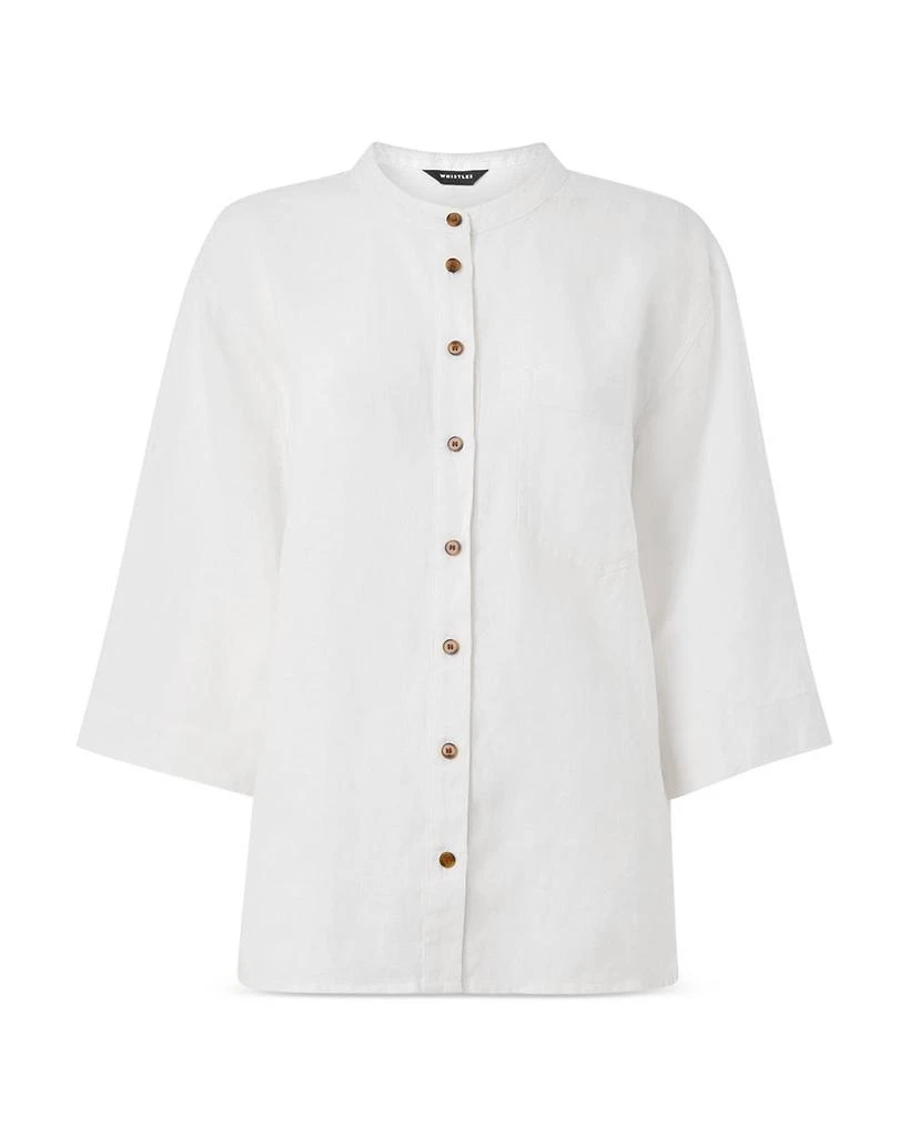Whistles Grandad Linen Shirt 2