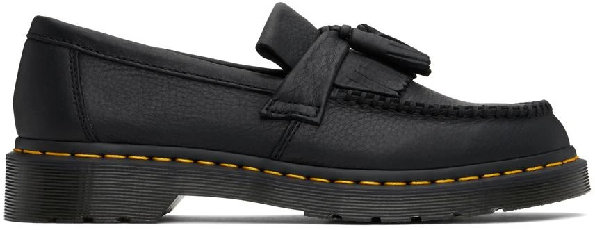 Dr. Martens Black Adrian Yellow Stitch Loafers 1