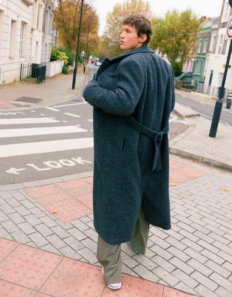 Topman Topman overcoat in grey 3