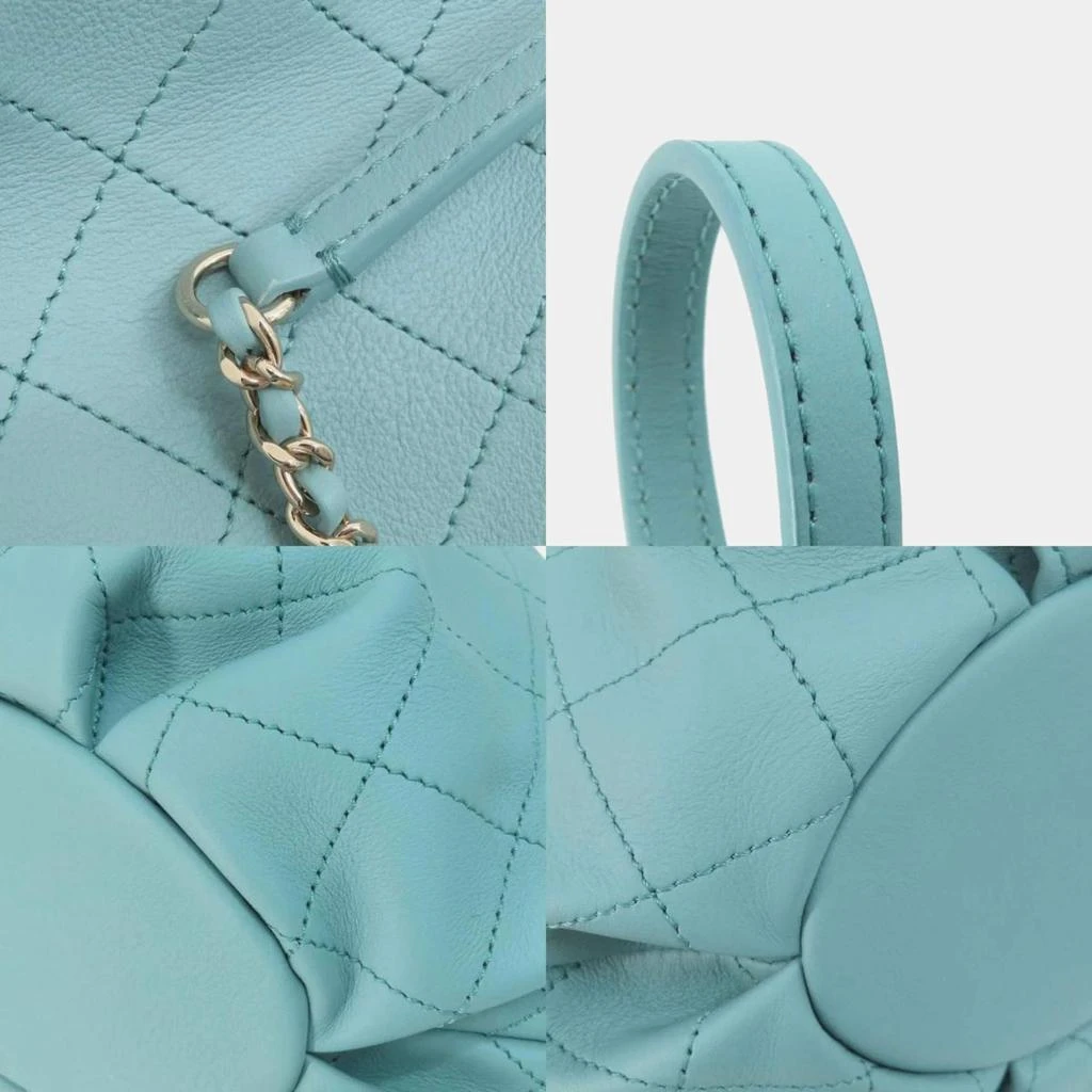 Chanel Chanel Blue Lambskin Quilted CC Drawstring Bucket Bag 9