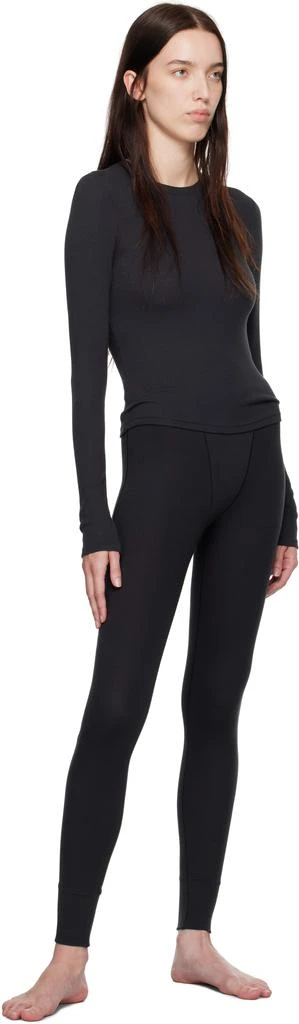 SKIMS Black Cotton Rib Leggings 4