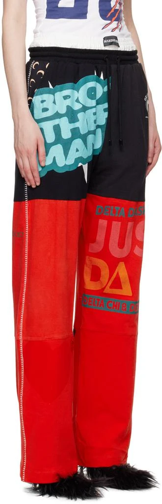 MARINE SERRE Red & Black Regenerated Graphic Lounge Pants 2