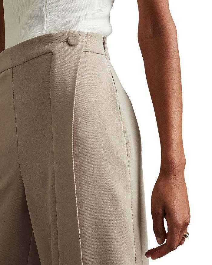 REISS Coraline Button Front Wide Front Zip Pants 4