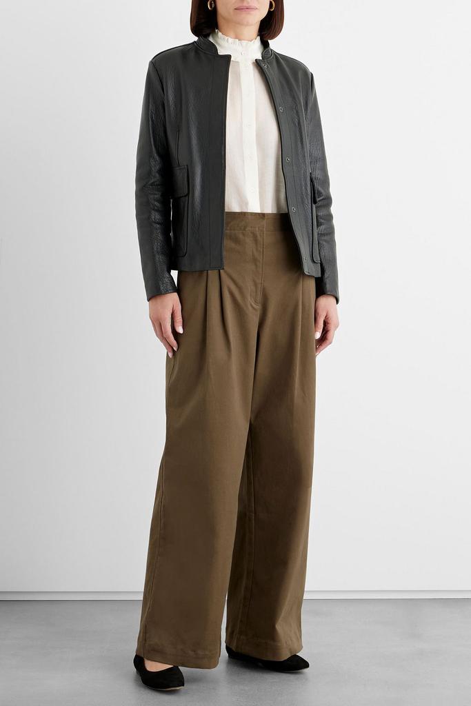 IRIS & INK Amanda cotton-blend twill wide-leg pants