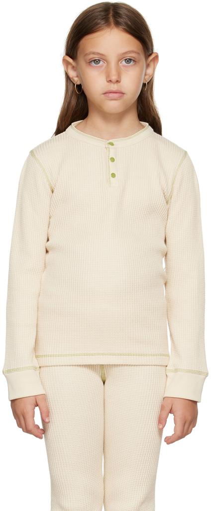 Misha 
Puff Kids Beige Waffle Long Sleeve T-Shirt