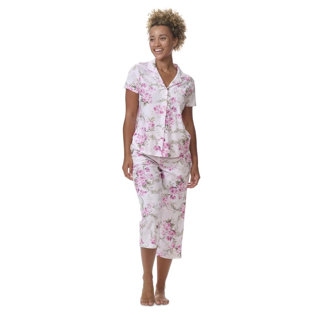 Karen Neuburger Petite Short Sleeve Girlfriend Capri PJ Set 1