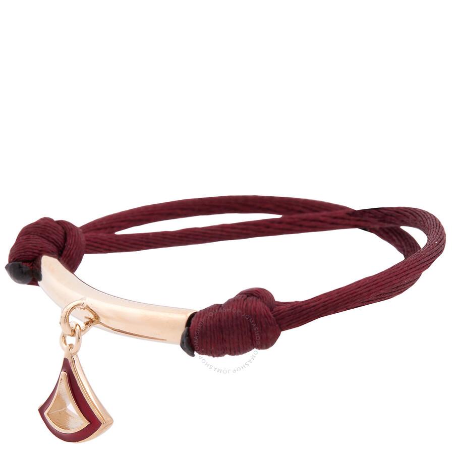BVLGARI Burgundy Fabric Divas Dream Bracelet