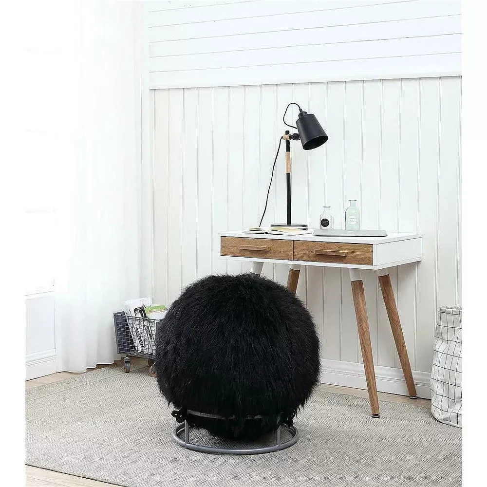J&V Textiles 65 Inch Posture Fuzzy Exercise Yoga Ball Chair Set - 5 colors! 6