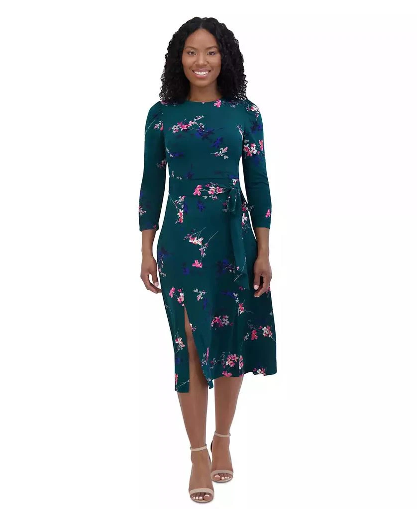 knee length dresses for ladies Zip Midi Dress 3/4 Sleeve Petite in Esk main image 1
