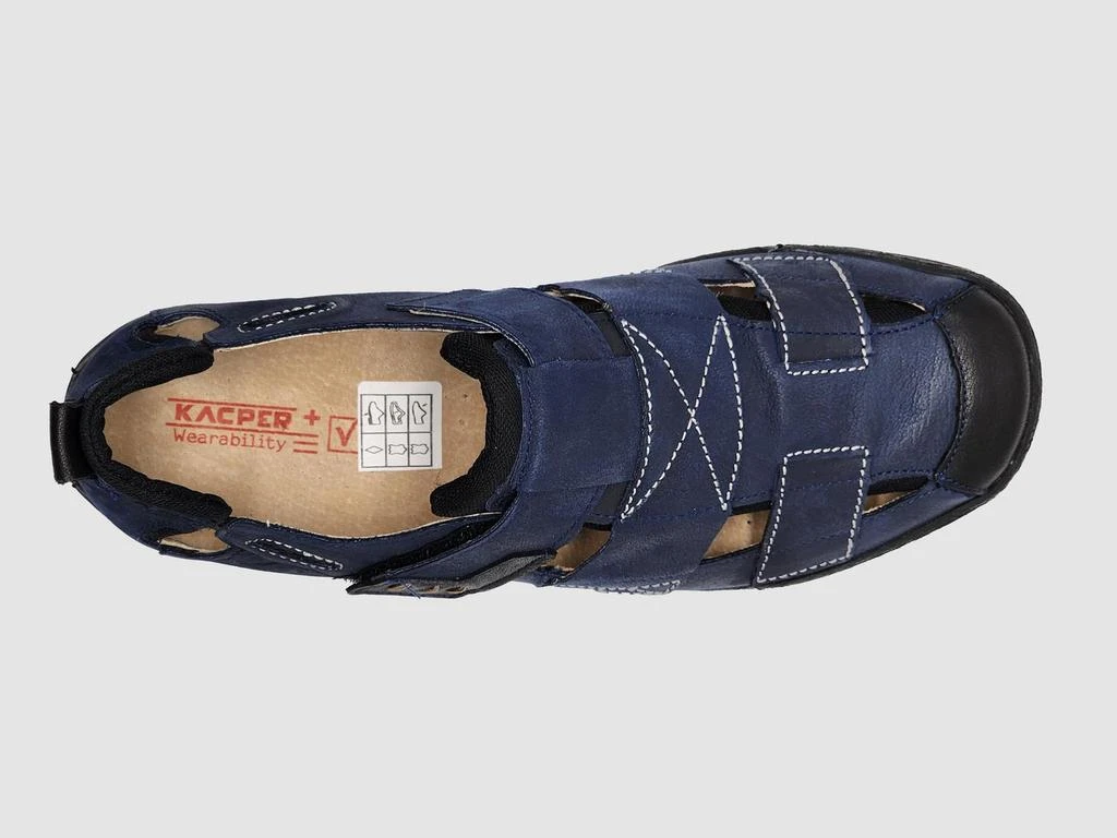 KCR Group Men
s Leather Sandals In Blue 5