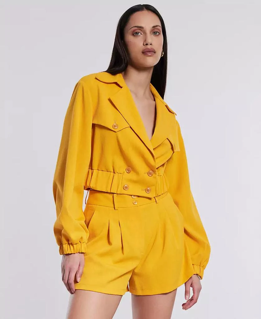 BCBG NEW YORK Women's Balloon-Sleeve Notch-Lapel Jacket 1