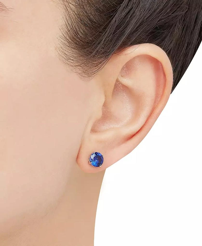 Macy's 3-Pc. Set Lab-Created Sapphire Stud & Hoop Earrings (3-3/4 ct. t.w.) in Sterling Silver 8