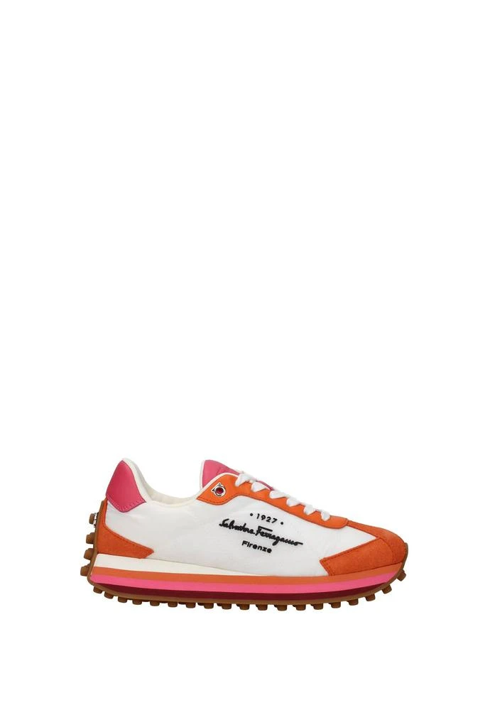 Salvatore Ferragamo Sneakers iggy Fabric White Orange 1