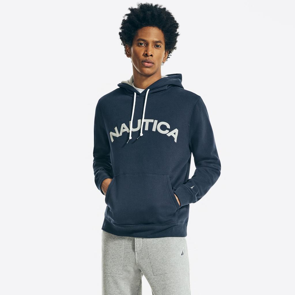 Mens Logo Pullover Hoodie navy Small