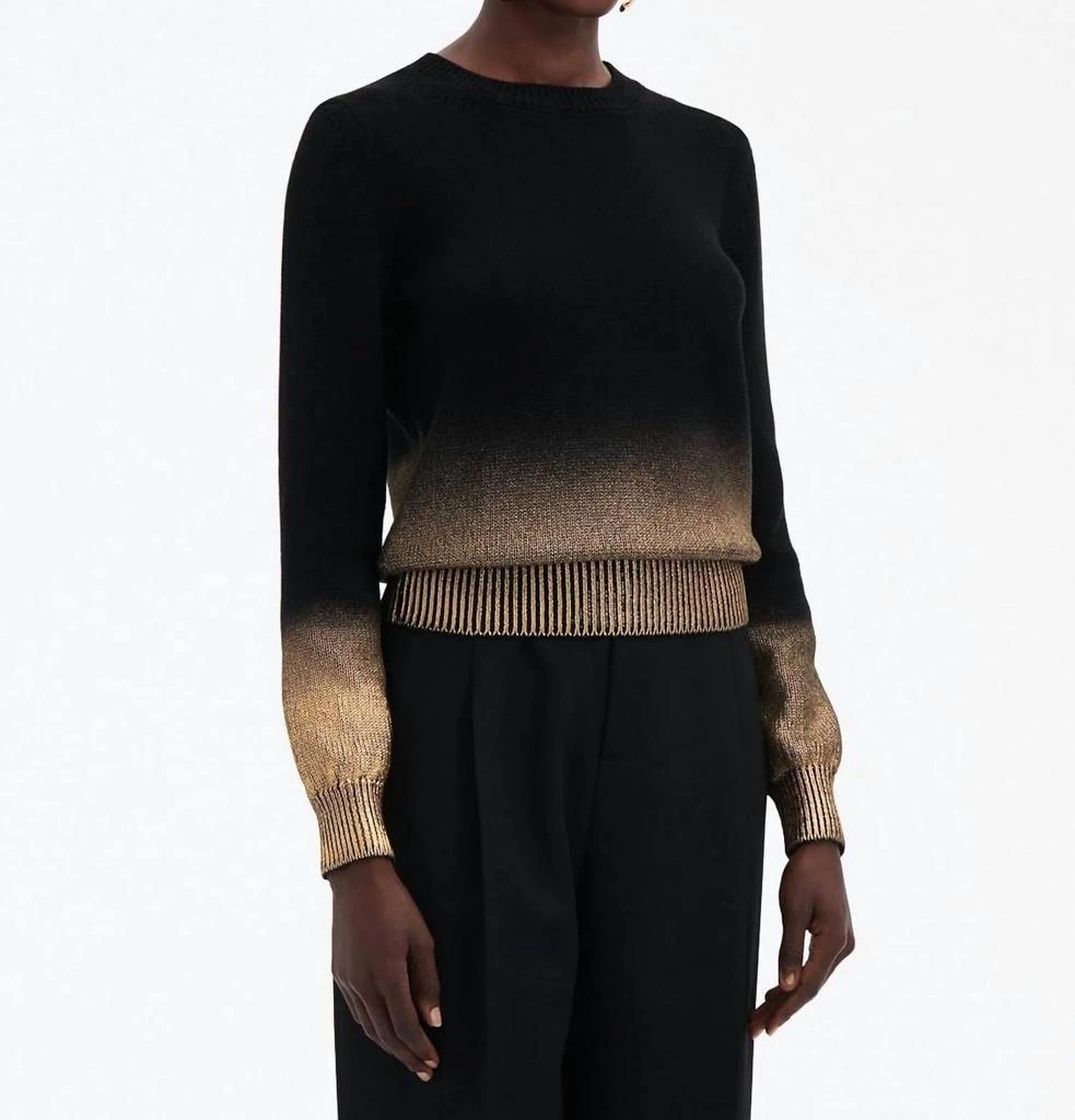 Oscar de la Renta Oscar De La Renta - Long Sleeve Gold Foil Sweater 2