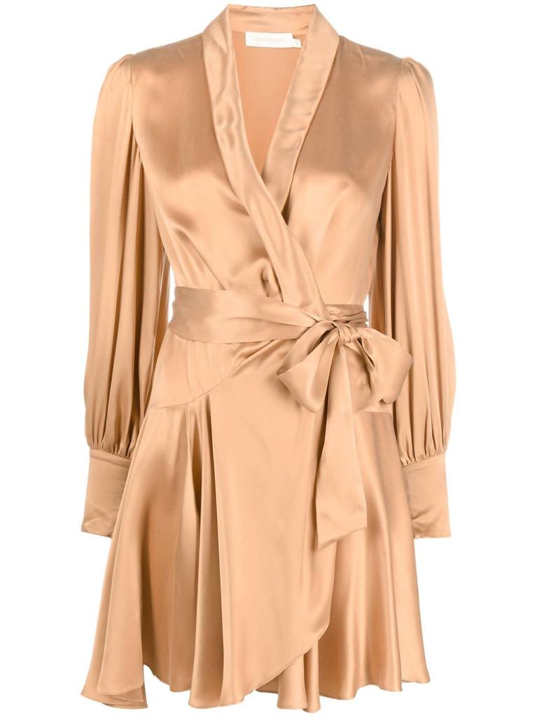 Zimmermann Silk Wrap Mini Dress