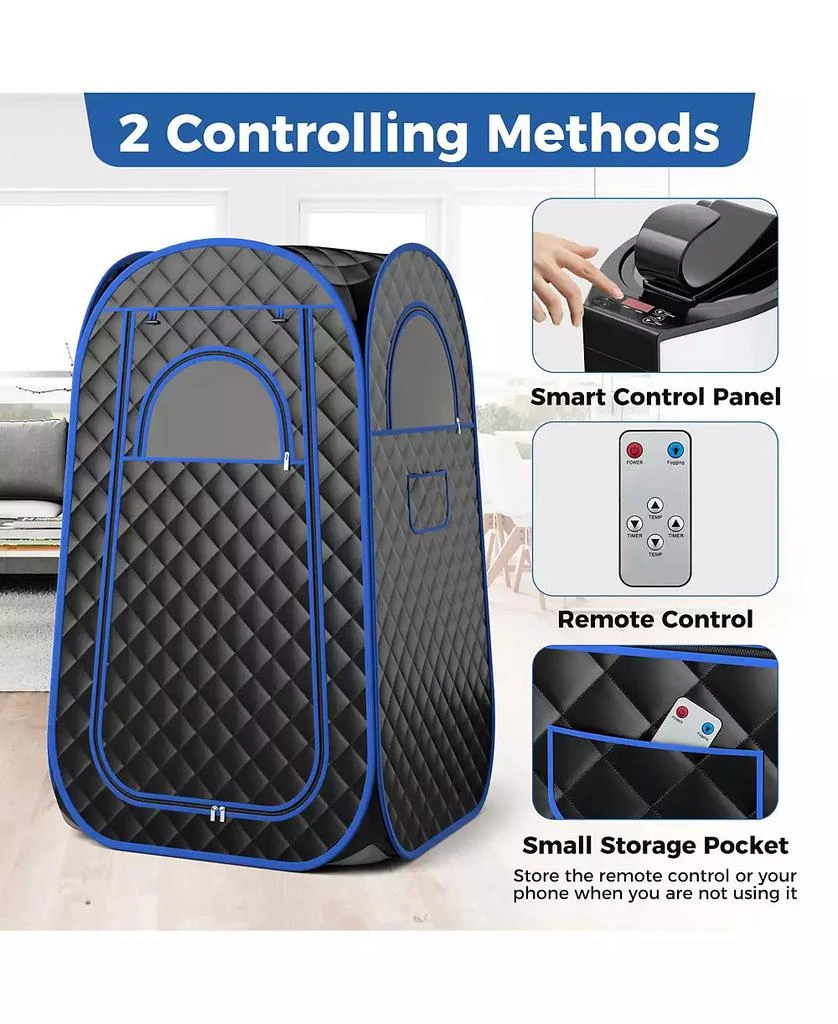 SUGIFT Full-Body Personal Sauna Tent with 1000W 3L Steam Generator-Black 8