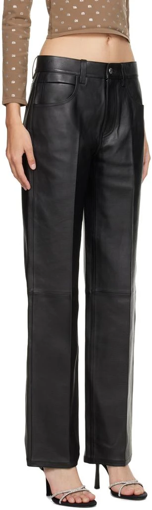 Alexander Wang Black Stacked Leather Pants 2