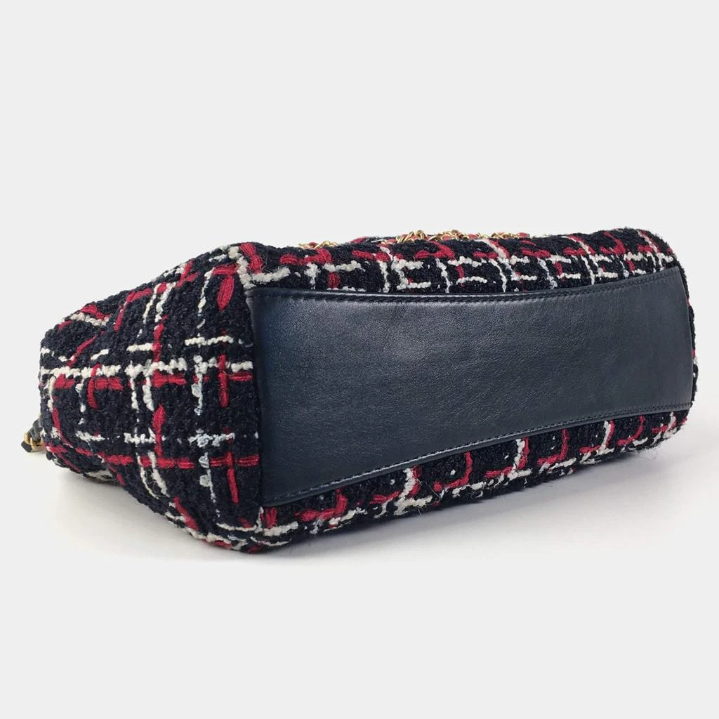 Chanel Chanel Red Black Tweed Calfskin Signe Bowling Bag 14