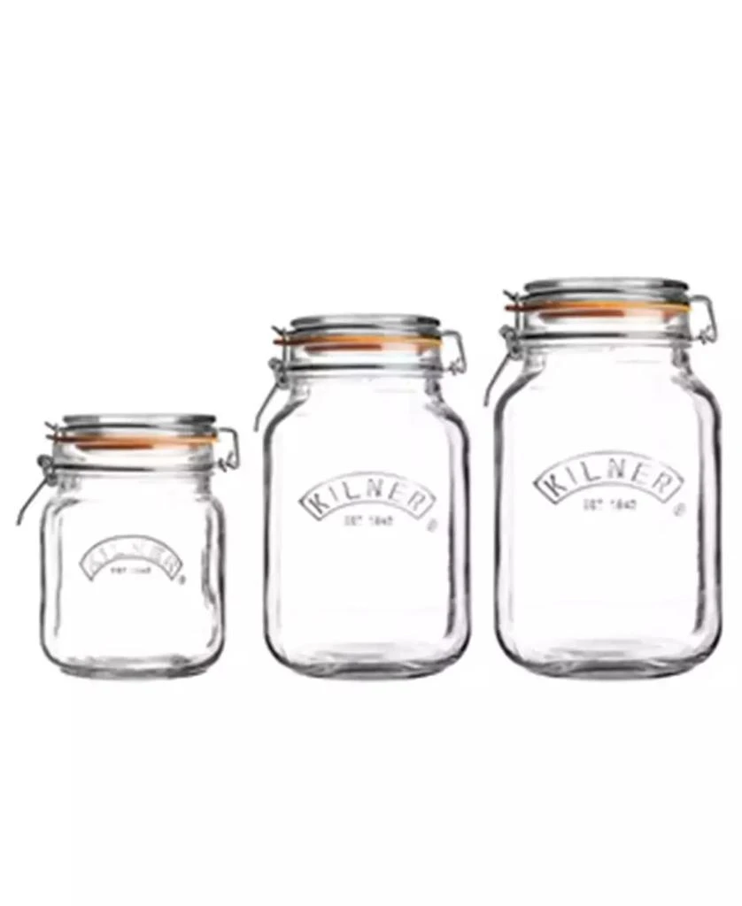 Kilner Set of 3 Square Clip Top Jars 1