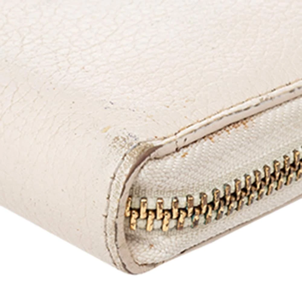 DKNY Dkny Cream Leather Zip Around Wallet 11