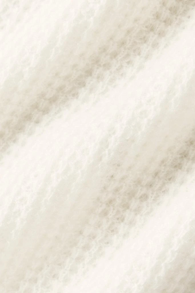 Alo Cashmere Plush Waffle Polo Tee - Ivory 5