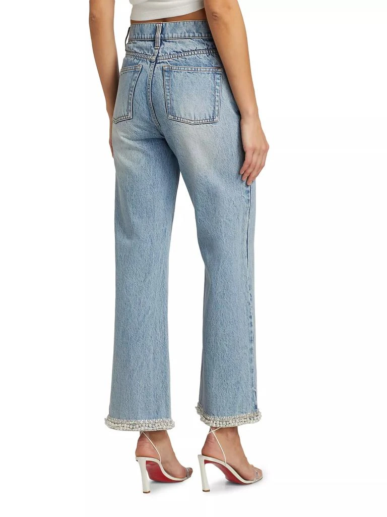 Alice + Olivia Ora Embellished High-Rise Wide-Leg Jeans 5