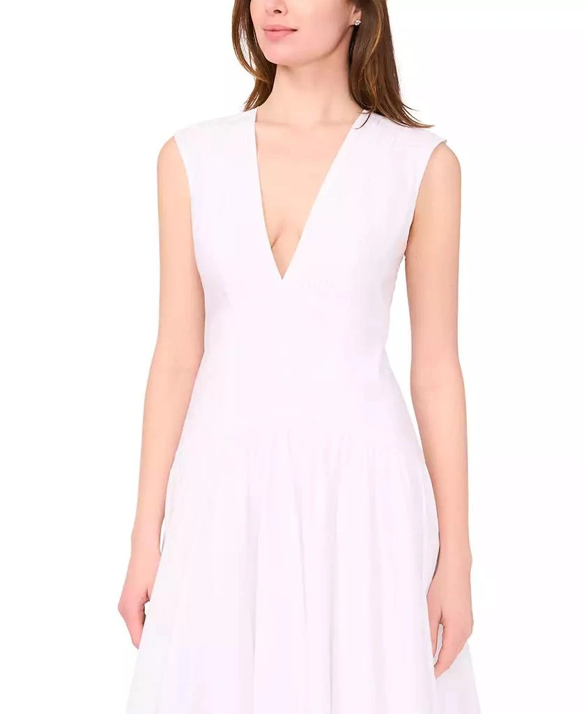 Parker The Abria Cotton Plunging-Neck Drop-Waist Midi Dress 4