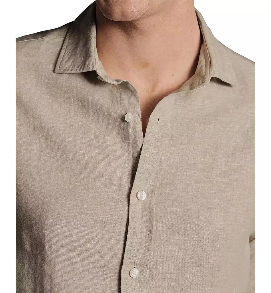 Charles Tyrwhitt Men's Slim Fit Long Sleeve Linen Button-Front Shirt 2