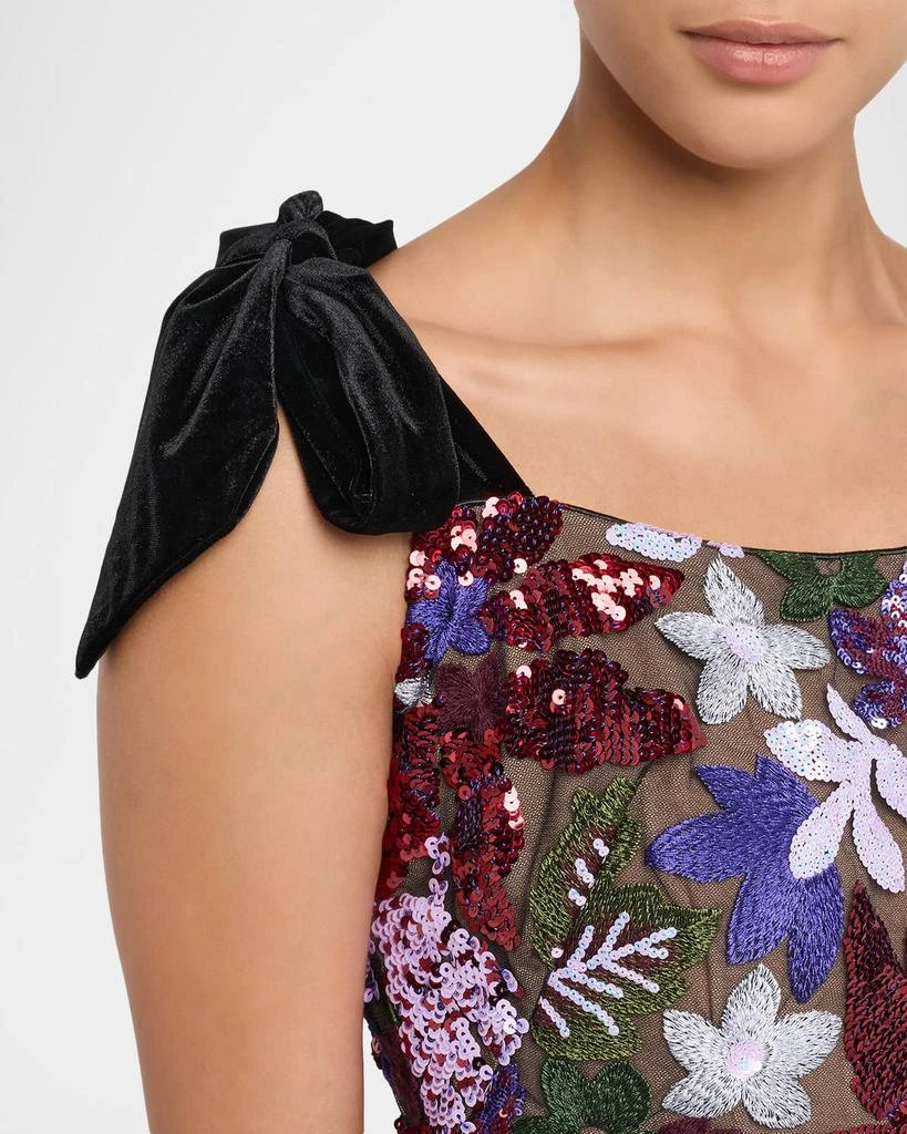 BRONX AND BANCO Dahlia Sequin Embroidered Tie-Shoulder Maxi Dress 5