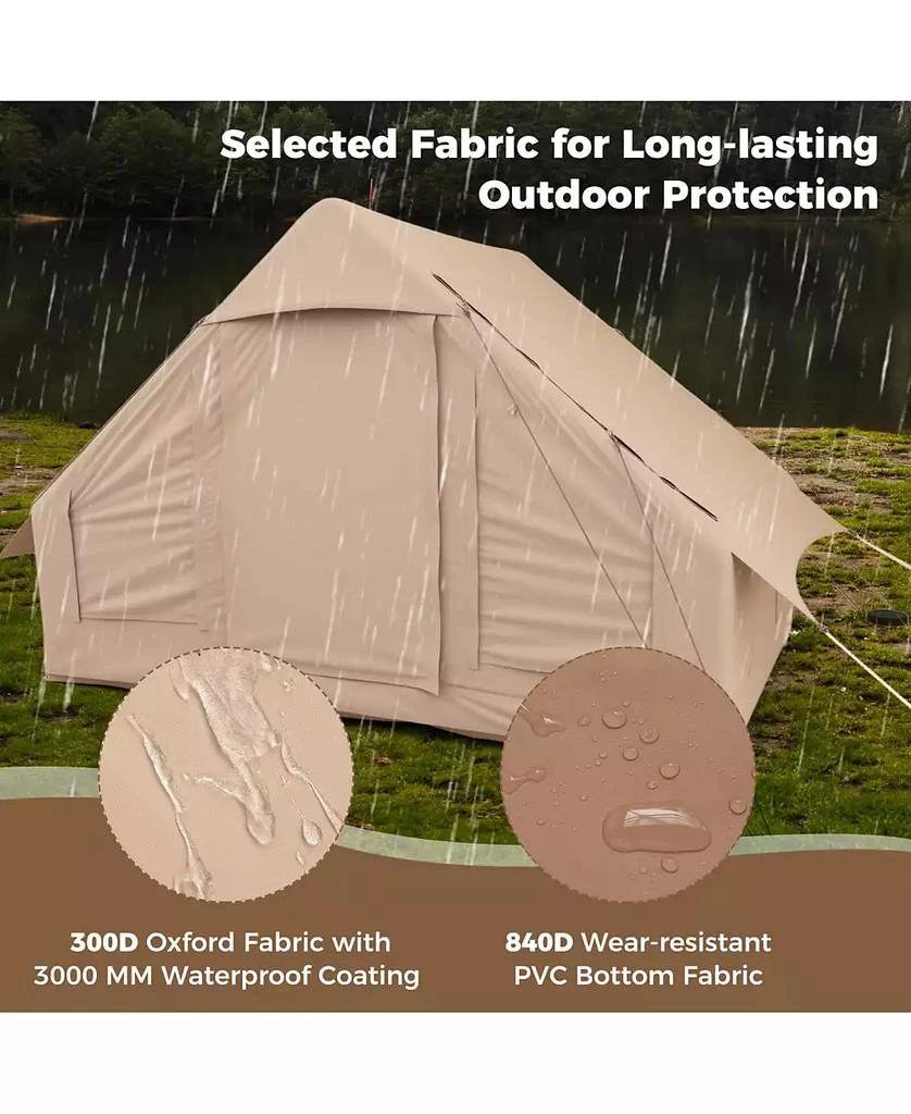 Costway 4-6 People Inflatable Tent with 4 Mesh Screen Windows 2 Doors Skylight Carrying Bag 8