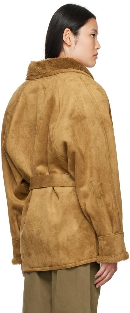 LVIR Tan Paneled Faux-Leather Coat 3