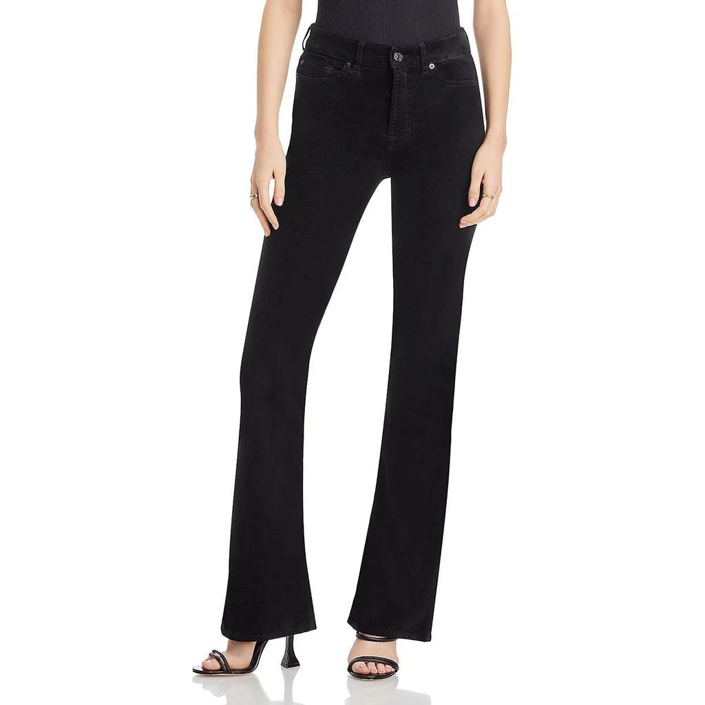 7 For All Mankind Lisha Womens High Rise Flocked Bootcut Jeans 3