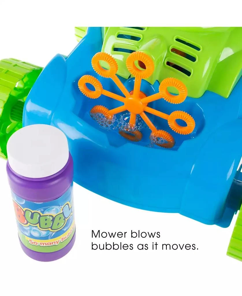 Trademark Global Hey Play Bubble Lawn Mower - Toy Push Lawn Mower Bubble Blower Machine, Walk Behind Outdoor Activity For Toddlers, Boys And Girls 3